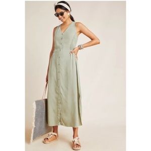 Anthropologie Cloth & Stone Sage Green Maxi Dress XS‎